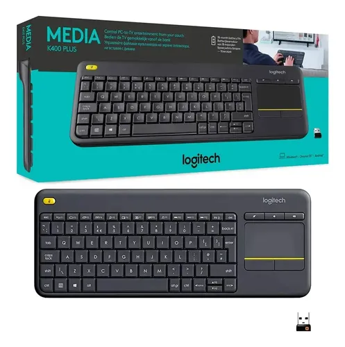 TECLADO LOGITECH MEDIA K400 PLUS INALAMBRICO TOUCHPAD INTEGRADO USB NEGRO