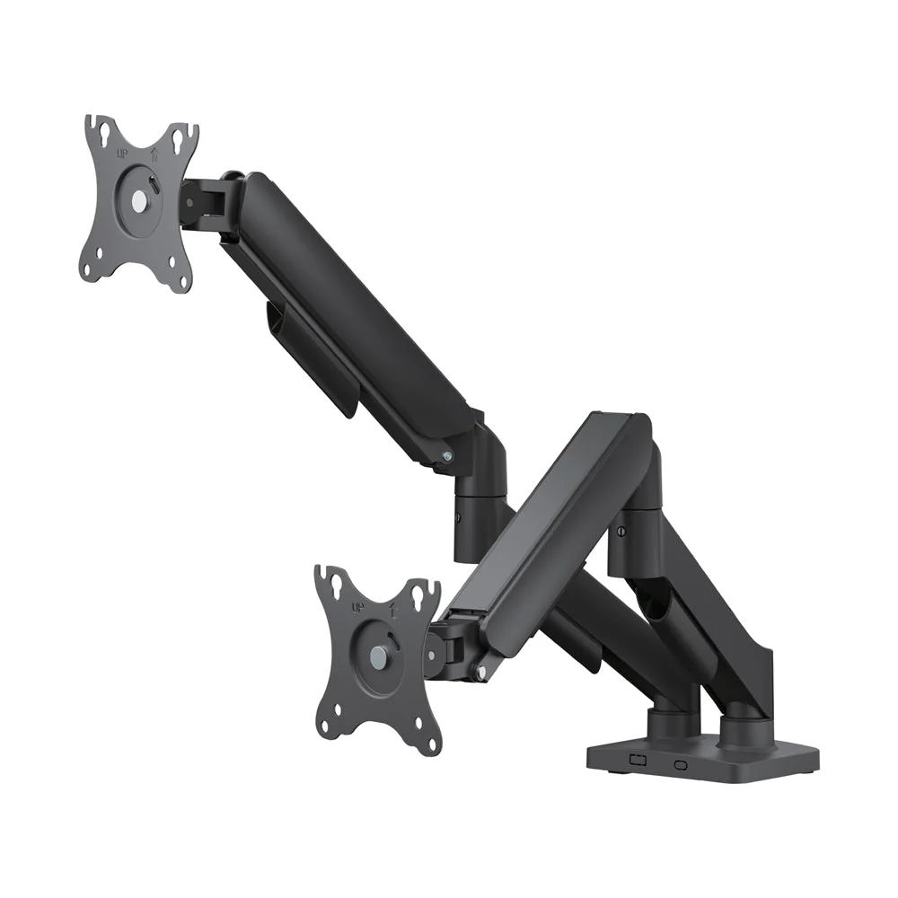 BASE DE ESCRITORIO ARGOM DOBLE BRAZO PARA MONITOR 17"-32" GIRO 180° MECANISMO A GAS ARG-BR-1615