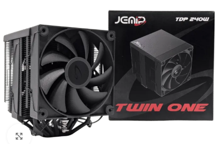 CPU FAN COOLER JEMIP TWIN ONE/ TORRE 6 TUBOS/ TDP 240W FULL INTEL-AMD-AM4-AM5 NEGRO