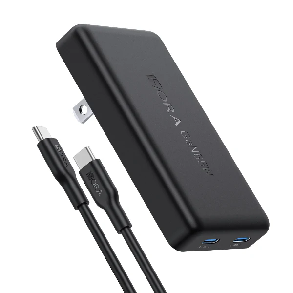 CARGADOR DE TELEFONO GAR323N 65W 1MT CABLE TIPO C NEGRO 1HORA
