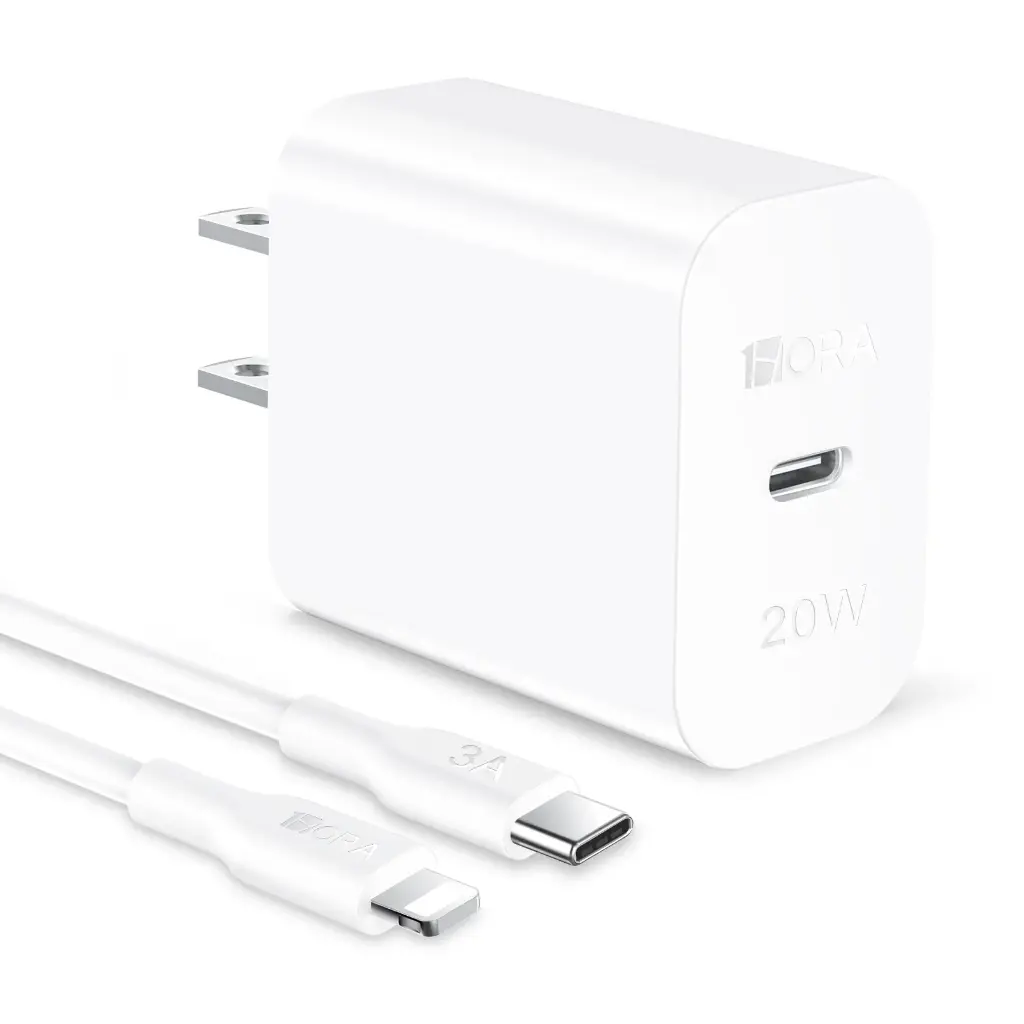 CARGADOR DE TELEFONO GAR154B COMBO TIPO C PARA IPHONE PD20W BLANCO 1HORA