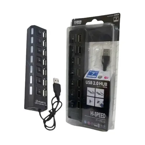 ADAPTADOR USB 7 PUERTOS HUB HI-SPEED