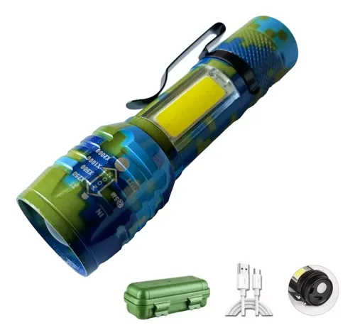 LINTERNA LED ESTUCHE VERDE CAMO-AZUL 1894A