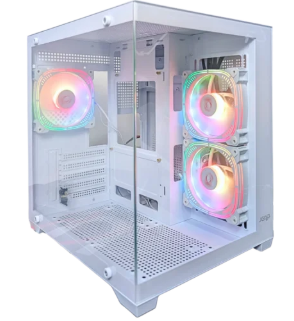CASE JEMIP GAMING CRYSTAL VEIL (MINI PECERA) M-ATX 3xUSB HD AUDIO BLANCO (NO FAN, NO HUB)