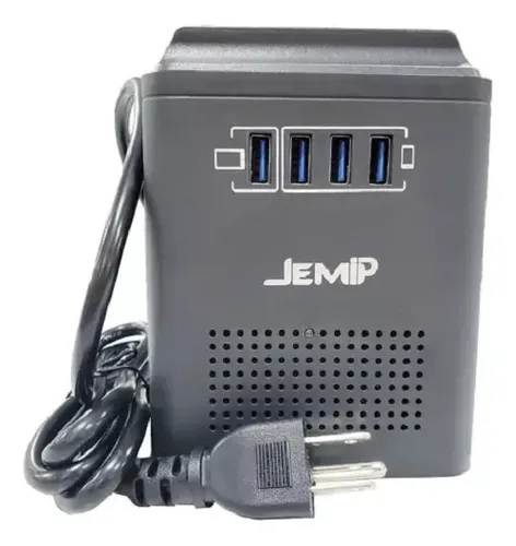 REGULADOR JEMIP SMART POWER PRO AVR 600VA 300W 120V-60Hz 3xUSB+TIPO C 4 TOMAS