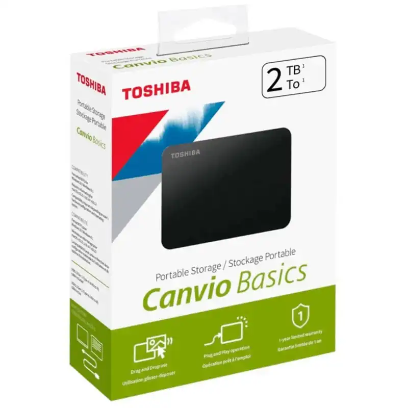 DISCO DURO EXTERNO PORTATIL TOSHIBA 2TB CANVIO BASICS