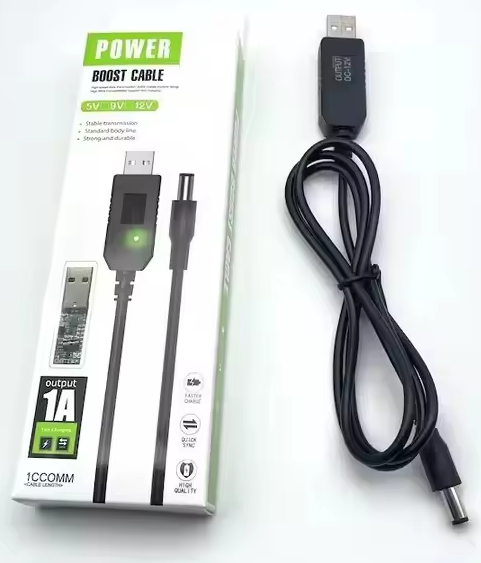 CABLE POWER BOOST DC USB 5.5MM 5V A 9V 1A 