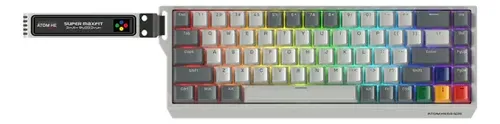 Teclado Fantech Atom HE68 PRO MK922 Inalambrico (Gris) SW_Esmeralda