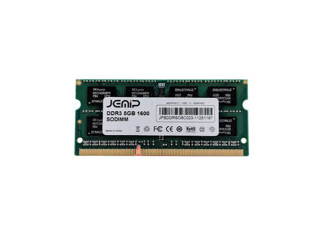 MEMORIA RAM JEMIP 8GB DDR3 1600MHZ SODIMM PARA PORTATIL SO8GB-1600