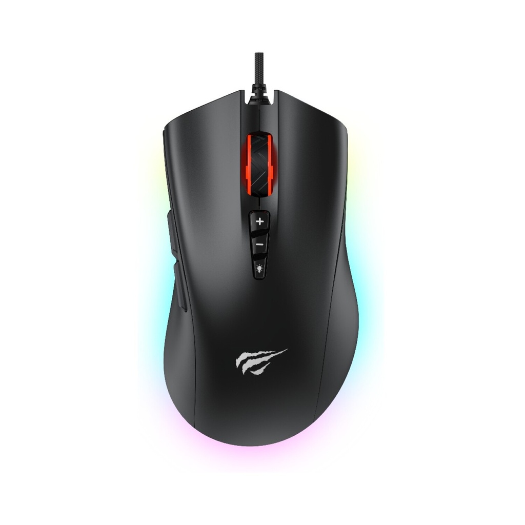 MOUSE HAVIT GAMING MS1040 8000DPI 8 BOTONES RGB USB NEGRO
