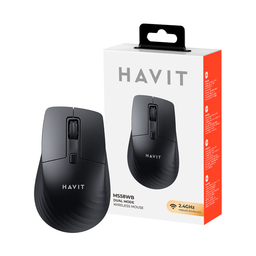 MOUSE HAVIT MS58WB 2400DPI 5 BOTONES INALAMBRICO NEGRO