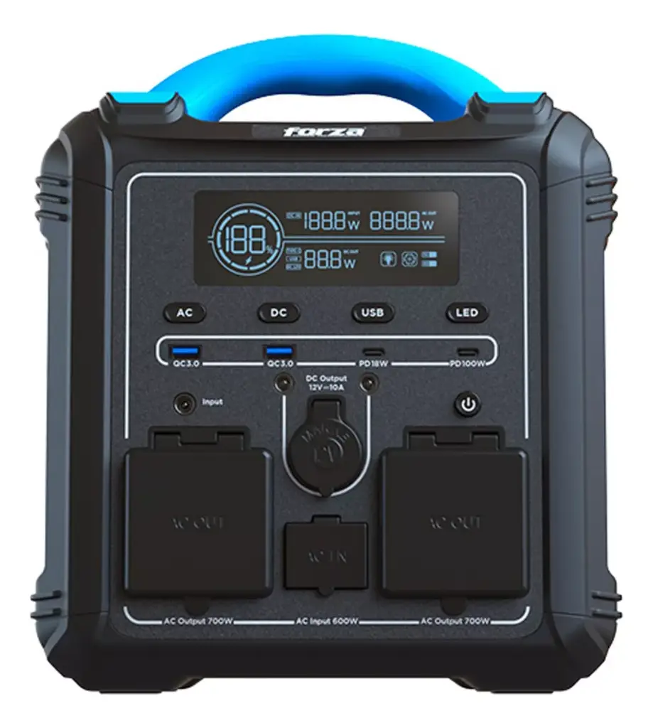 FORZA TITAN 1200W ESTACION DE ENERGIA PORTATIL FPP-T1200W CON SALIDA AC Y CARGA RÁPIDA USB-C UP120FOR12