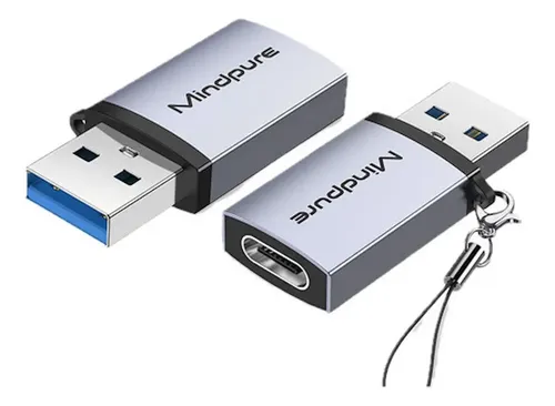 ADAPTADOR USB MACHO A TP C HEMBRA 10GBPS MINDPURE
