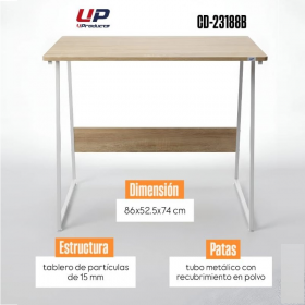 ESCRITORIO CON MALLA METALICA 15MM MELAMINA 86X52.5X74CM CD-23188B U PRODUCTS