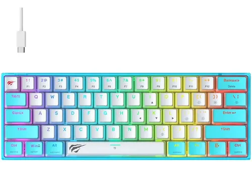 TECLADO MECANICO HAVIT KB903L AZUL/BLANCO
