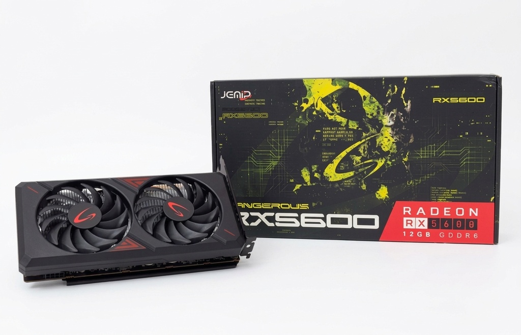 TARJETA DE VIDEO JEMIP GAMING DANGEROUS AMD RADEON RX5600 12GB DDR6 192BIT 1560MHz PCIe 4.0 3xDP-HDMI
