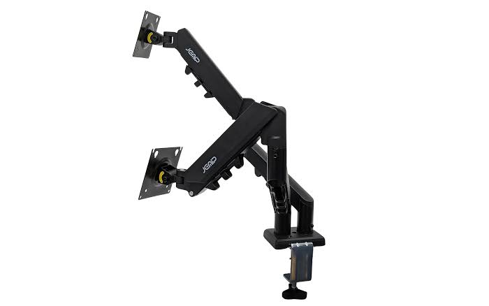 BASE DE ESCRITORIO JEMIP ELITE PLUS DOBLE BRAZO ARTICULABLE PARA MONITOR HASTA 32" 10KG NEGRO