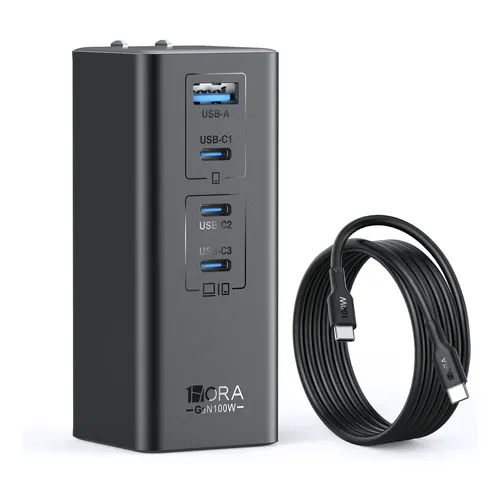 CARGADOR DE TELEFONO GAR351N 1HORA 100W 3C1A 1.5M TIPO C-TIPO C