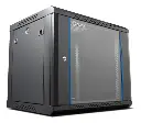 RACK DE PARED CERRADO ABATIBLE 9U 600x550x501mm CON PUERTA DE VIDRIO (INCLUYE 3 CERRADURAS) WMG6509-550