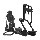 SIMULADOR LEADERTECH SIMRACING CON SOPORTE PARA MONITOR HASTA 45" FYS CH-163 BLANCO