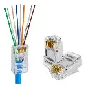 CONECTORES RJ45 CAT6 PASS TROUGH 50um CA015-6-PT por unidad
