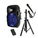 CORNETA AMPLIFICADA 15" +PARAL/MIC 1000w BLUETOOTH/USB/DRIVER TITANIUM/ 2 MIC IN/XLR 1/4"/CLASE AB/MEMORIA STICK DJAP-1567A-CMB