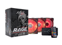 VENTILADOR JEMIP RAGE KIT 3 EN 1+HUB+CONTROL REMOTO/ARGB+PWM/1600RPM/3x12CM NEGRO