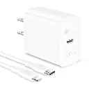 CARGADOR DE TELEFONO GAR154B COMBO TIPO C PARA IPHONE PD20W BLANCO 1HORA