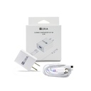 CARGADOR DE TELEFONO GAR124B V8 2.4A 1MT 1HORA BLANCO