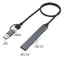 HUB MINI SPIDERTEC 4 PUERTOS SPI-A71 USB-A & TIPO C - 1 USB 3.0 + 3 USB 2.0